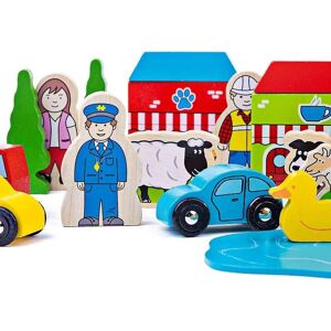 Bigjigs Dřevěný set příslušenství pro železnici - 32 kusů Bigjigs Dřevěný set příslušenství pro železnici - 32 kusů