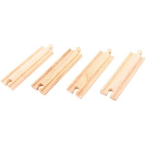 Bigjigs Rails Droites Moyennes en Bois - Extension pour 3+ ans Bigjigs Rails Droites Moyennes en Bois - Extension pour 3+ ans