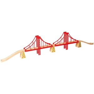 Bigjigs Pont Double Suspension Rouge - Accessoire Train en Bois Bigjigs Pont Double Suspension Rouge - Accessoire Train en Bois