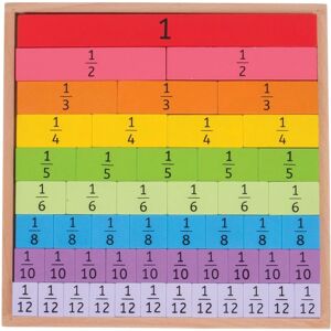 Bigjigs Toys Wooden Fractions Tray - Educational Toy Bigjigs Toys Wooden Fractions Tray - Educational Toy