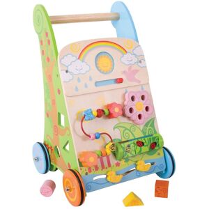 Bigjigs Toys Kwiatowy Wózek z Aktywnościami - Wielokolorowy, Drewniany Bigjigs Toys Kwiatowy Wózek z Aktywnościami - Wielokolorowy, Drewniany