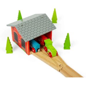 Bigjigs Rail Hangar double pour locomotives - Accessoires en bois - Publicité Bigjigs Rail Hangar double pour locomotives - Accessoires en bois - Publicité