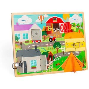 Dřevěná tabule dovedností Bigjigs Toys - Rozvíjí jemnou motoriku Dřevěná tabule dovedností Bigjigs Toys - Rozvíjí jemnou motoriku