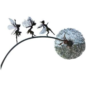 Unbranded Metal Flower Fairy Dandelions Statues Dance Together - Garden Ornament Unbranded Metal Flower Fairy Dandelions Statues Dance Together - Garden Ornament