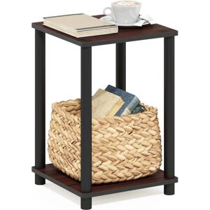 FURINNO End Tables - Dark Cherry/Black - Compact Stylish Design - End Tables FURINNO End Tables - Dark Cherry/Black - Compact Stylish Design - End Tables