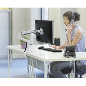 Ergotron White 34-inch Monitor Mount - Ergonomic Desk Stand Ergotron White 34-inch Monitor Mount - Ergonomic Desk Stand