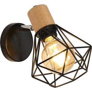 GOECO Wood Vintage Wall Lamp E27 - Interior Wall Light GOECO Wood Vintage Wall Lamp E27 - Interior Wall Light