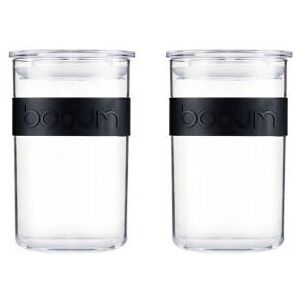 Bodum Presso - 2 Bocaux de rangement - Noir, Transparent 600ml Bodum Presso - 2 Bocaux de rangement - Noir, Transparent 600ml