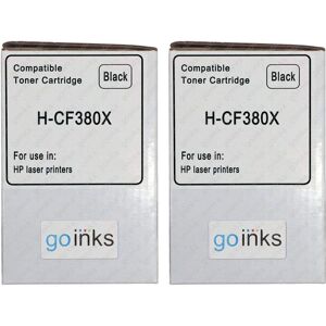 Go Inks Black Laser Toner Cartridges - 2 Pack for HP CF380A - MFP M476 Go Inks Black Laser Toner Cartridges - 2 Pack for HP CF380A - MFP M476