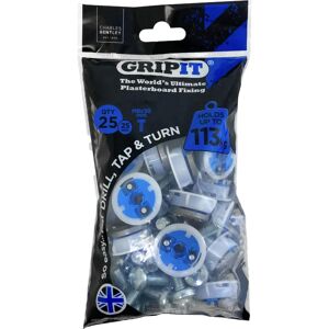 Gripit Blue Plasterboard Fixings - 25mm - Pack of 25 Gripit Blue Plasterboard Fixings - 25mm - Pack of 25