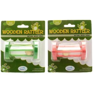 Happy Pet Houten Rattler Natuurlijk Hout Knaagdier Speelgoed - 9 CM Happy Pet Houten Rattler Natuurlijk Hout Knaagdier Speelgoed - 9 CM