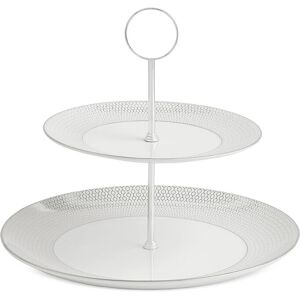 Wedgwood Gio Platinum 2-Tier Cake Stand - Fine Bone China Wedgwood Gio Platinum 2-Tier Cake Stand - Fine Bone China