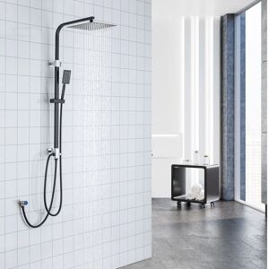 Auralum - Columna de Ducha Negra Ajustable con Cabezal de Lluvia y Ducha de Mano - Sistema de Baño y Ducha Auralum - Columna de Ducha Negra Ajustable con Cabezal de Lluvia y Ducha de Mano - Sistema de Baño y Ducha