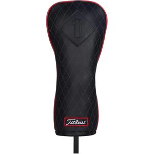 Titleist Jet Black Leather Driver Headcover - Leather, Red Trim, 2-Panel, Tour Patch Titleist Jet Black Leather Driver Headcover - Leather, Red Trim, 2-Panel, Tour Patch