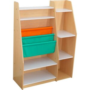 KidKraft Natuurlijke houten kinderboekenplank met zakken - KidKraft KidKraft Natuurlijke houten kinderboekenplank met zakken - KidKraft