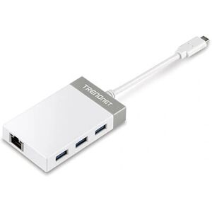 Tarjeta de red Trendnet TUC-ETGH3 - USB 3.2, Type-C - 4 Puertos - Gris, Blanco Tarjeta de red Trendnet TUC-ETGH3 - USB 3.2, Type-C - 4 Puertos - Gris, Blanco