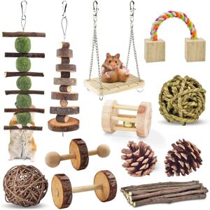 ERKOON - Hamster Chew Toys 12 Pack - Natural Wood - Pet Toy ERKOON - Hamster Chew Toys 12 Pack - Natural Wood - Pet Toy