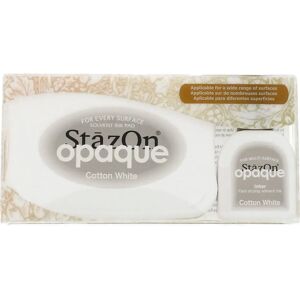 Tsukineko Cotton White StazOn Ink Pad - Multi-surface, Opaque, Refillable Tsukineko Cotton White StazOn Ink Pad - Multi-surface, Opaque, Refillable
