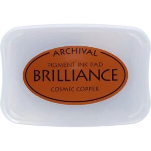 Tsukineko Cosmic Copper Brilliance Ink Pad - High Opacity, Air Dry, Versatile Tsukineko Cosmic Copper Brilliance Ink Pad - High Opacity, Air Dry, Versatile