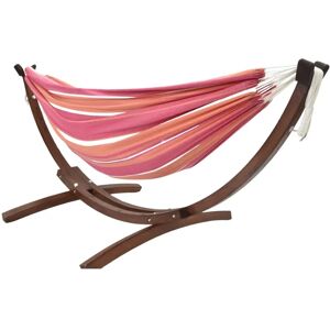 Vivere - Hamaca doble de algodón con soporte de pino macizo - 260 cm - Mimosa Vivere - Hamaca doble de algodón con soporte de pino macizo - 260 cm - Mimosa