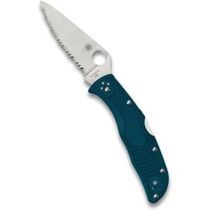 Spyderco Endela K390 Faca de bolso serrilhada azul - Faca de bolso Spyderco Endela K390 Faca de bolso serrilhada azul - Faca de bolso