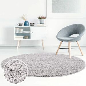 Carpet City Shaggy 500 Hochflor Teppich Grau Ø 200 cm - Rug Carpet City Shaggy 500 Hochflor Teppich Grau Ø 200 cm - Rug