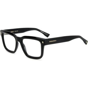 Dsquared2 D2 0090 807 Black Rectangular Unisex Eyewear - Eyewear Frames Dsquared2 D2 0090 807 Black Rectangular Unisex Eyewear - Eyewear Frames