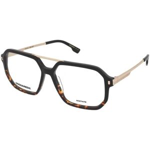 Dsquared2 D2 0123 WR7 Black Unisex Glasses - Eyeglasses Dsquared2 D2 0123 WR7 Black Unisex Glasses - Eyeglasses