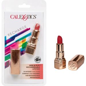 Vibromasseur Lipstick Hide & Play - Rouge et Or - Stimulant Clitoridien - Publicité Vibromasseur Lipstick Hide & Play - Rouge et Or - Stimulant Clitoridien - Publicité
