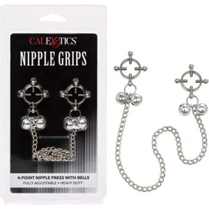 California Exotic Novelties 4-Point Nipple Press with Bells - Nipple Clamps California Exotic Novelties 4-Point Nipple Press with Bells - Nipple Clamps