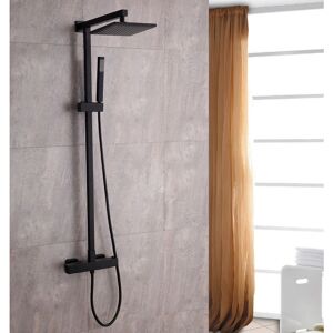 Bernstein - Sistema de ducha termostático negro - Cabezal de lluvia 20x20cm Bernstein - Sistema de ducha termostático negro - Cabezal de lluvia 20x20cm