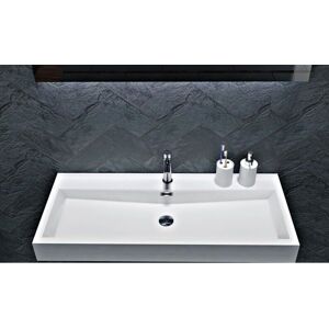 Bernstein BS6002 Lavabo mural o encimera en mármol blanco - 76,5/100cm Bernstein BS6002 Lavabo mural o encimera en mármol blanco - 76,5/100cm