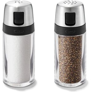 OXO Salt and Pepper Shaker Set - Clear - Stainless Steel OXO Salt and Pepper Shaker Set - Clear - Stainless Steel