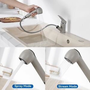 AURALUM Grifo de Cocina en Latón Giratorio 360° - Monomando, Manguera Extensible 70cm AURALUM Grifo de Cocina en Latón Giratorio 360° - Monomando, Manguera Extensible 70cm