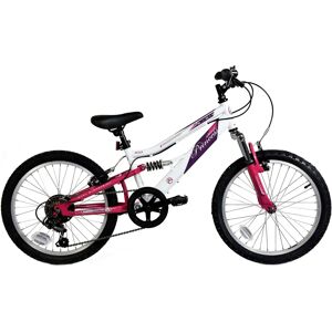 Basis Princess 20" Girls Full Suspension Mountain Bike - White/Pink - Mountain Bike Basis Princess 20" Girls Full Suspension Mountain Bike - White/Pink - Mountain Bike