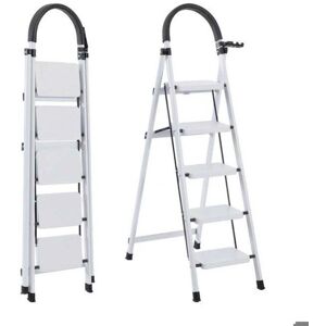 K IKIDO Folding Step Ladder with Handrail - 3 Steps - Non-slip, Easy to Store - Wide Steps - Home, Kitchen Use - Max Load 150kg K IKIDO Folding Step Ladder with Handrail - 3 Steps - Non-slip, Easy to Store - Wide Steps - Home, Kitchen Use - Max Load 150kg
