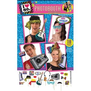 Bristol Novelty X77463 - 80s Photobooth Kit, 18 stuks, Wit - Feestartikelen Bristol Novelty X77463 - 80s Photobooth Kit, 18 stuks, Wit - Feestartikelen