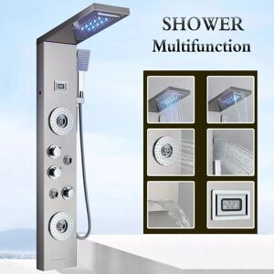Xifumixertaps Stainless Steel Shower Panel Column Tower Led Rain Massage Body Jets Mixer Taps - Shower Panel System Xifumixertaps Stainless Steel Shower Panel Column Tower Led Rain Massage Body Jets Mixer Taps - Shower Panel System