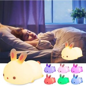 GoeCo - Veilleuse Lapin, Rechargeable USB, Silicone Souple, Multicolore - Lampe de Nuit - Publicité GoeCo - Veilleuse Lapin, Rechargeable USB, Silicone Souple, Multicolore - Lampe de Nuit - Publicité