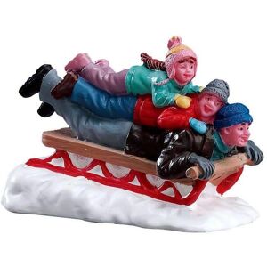 Figura villaggio di Natale Lemax Papà e figli sul slittino - 52329 Figura villaggio di Natale Lemax Papà e figli sul slittino - 52329