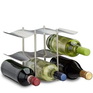 B2X Estante de vino de acero inoxidable - Para 9 botellas - Almacenamiento elegante B2X Estante de vino de acero inoxidable - Para 9 botellas - Almacenamiento elegante