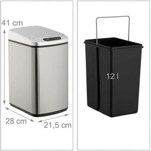 B2X Cubo de basura sensor 12L - Tapa eléctrica - Diseño moderno B2X Cubo de basura sensor 12L - Tapa eléctrica - Diseño moderno