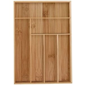 B2X Caja de utensilios de bambú 6 compartimentos - Caja de cubiertos B2X Caja de utensilios de bambú 6 compartimentos - Caja de cubiertos