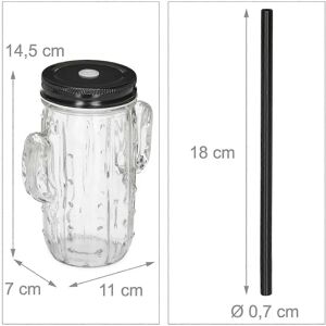 Conjunto de 8 vasos de cactus - Vasos reutilizables con tapas y pajillas Conjunto de 8 vasos de cactus - Vasos reutilizables con tapas y pajillas