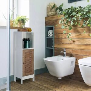 Armario de baño B2X - Puerta de ratán, Almacenamiento compacto Armario de baño B2X - Puerta de ratán, Almacenamiento compacto