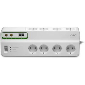APC Surgearrest - 8 Stopcontacten, 230 V, 3 m Kabel - Wit APC Surgearrest - 8 Stopcontacten, 230 V, 3 m Kabel - Wit