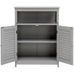 Costway - Badezimmer-Schrank - MDF - Wit - Badkamerkast Costway - Badezimmer-Schrank - MDF - Wit - Badkamerkast
