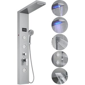 Panel de Ducha Auralum - Luces LED, Pantalla LCD, 5 Funciones, Acero Inoxidable Panel de Ducha Auralum - Luces LED, Pantalla LCD, 5 Funciones, Acero Inoxidable
