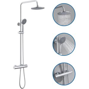Columna de Ducha Termostática Auralum - 2 Funciones, Altura Ajustable 80-110cm Columna de Ducha Termostática Auralum - 2 Funciones, Altura Ajustable 80-110cm