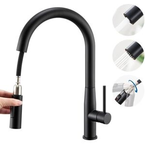 Grifo de Cocina AURALUM - Giro 360°, Manguera Extractora, Acero Inoxidable Grifo de Cocina AURALUM - Giro 360°, Manguera Extractora, Acero Inoxidable
